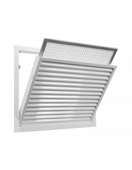 Grille de reprise intérieur + filtre, alu blanc, D 600 x 500 mm S&P (UNELVENT) 850954