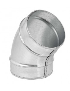 Coude mâle/mâle à 45° acier galvanisé diamètre de raccordement 125 mm S&P 864310