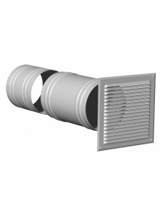 Grille de façade aluminium à auvent avec manchon télescopique D 150 mm S&P (UNELVENT) 875308