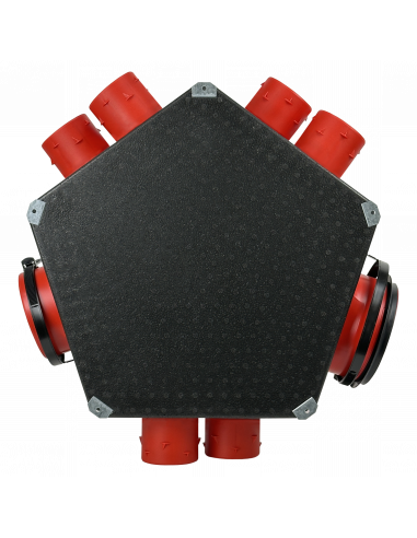 Plénum iso ext br 6 piquages D80mm, 1 piquage D125mm, 1 raccord D125 et D150/160mm S&P (UNELVENT) 890030