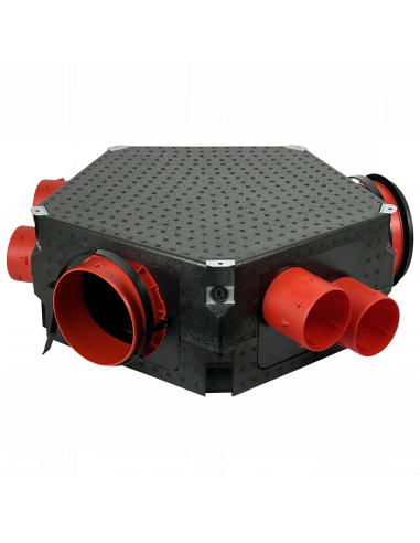 Plénum iso ext br 6 piquages D80mm, 1 piquage D125mm, 1 raccord D125 et D150/160mm S&P (UNELVENT) 890030