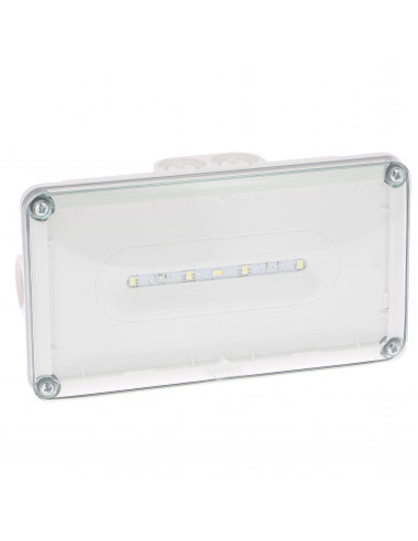 Luminaire sur source centralisée d'évacuation saillie à LEDs 45lm IP66 IK10 plastique tension 24V continu LEGRAND 062816