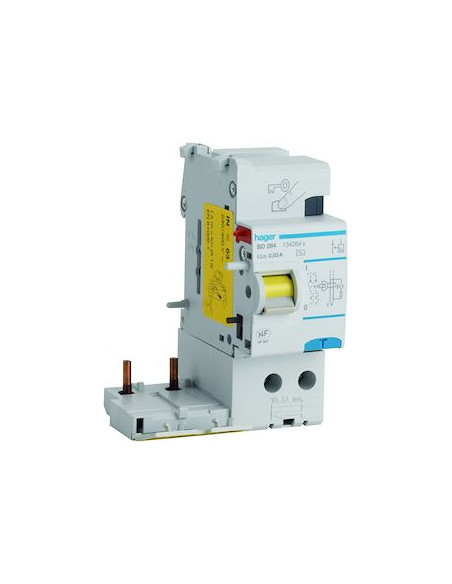 Bloc différentiel 2 Pôles 63A 30mA type AC HAGER BD264