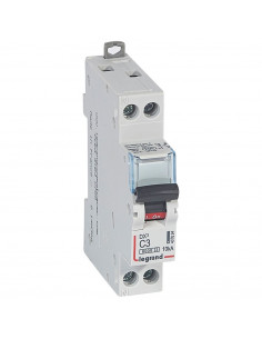 Disjoncteur DX³6000 10kA arrivée haute et départ bas à vis U+N 230V 3A courbe C 1 module LEGRAND 407694 2