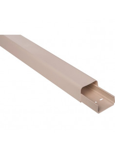 8 Goulottes plastiques rigides blanc crème RAL 9001 Longueur 2 m Hauteur 60 mm Largeur 80 mm CLI04202