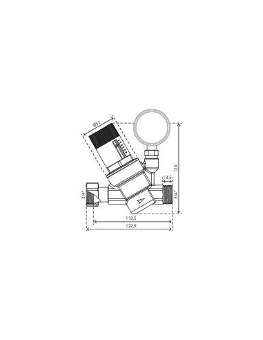 Régulateur de pression à membrane mâle écrou tournant 20/27 avec manomètre PRONORM 104010218