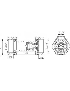 Clapet antipollution à double écrou-tournant - Type EA 3 4" 105010202 2