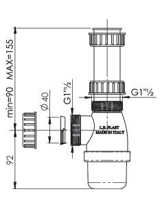 SIPHON PLASTIQUE REGLABLE 114-40H 2