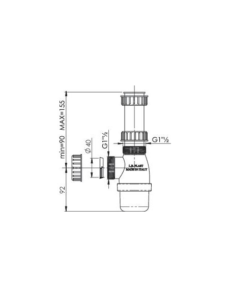 SIPHON PLASTIQUE REGLABLE 114-40H