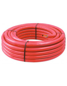 Tube P.E.R pré-gainé isolé rouge PEX B diam 20 50M 130-20-50S