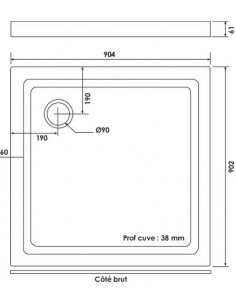 RECEVEUR DE DOUCHE 90X90 NF 201010402 2