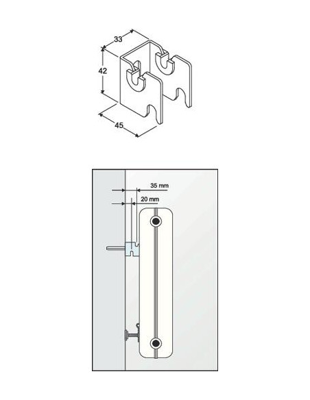 JEU DE 2 SUPPORTS RAD ACIER LAMELLAIRE 23120
