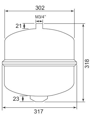 Vase d'expansion cylindrique à membrane à suspendre 18 litres 25-18