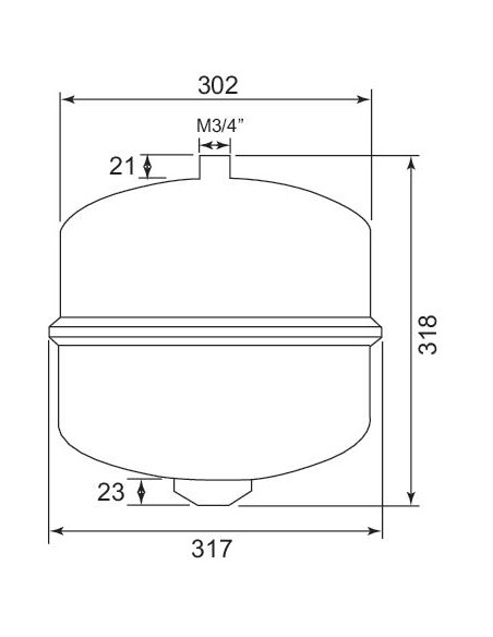 Vase d'expansion cylindrique à membrane à suspendre 18 litres 25-18