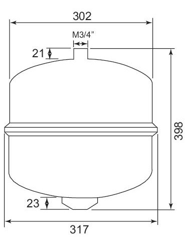 Vase d'expansion cylindrique à membrane à suspendre 25 litres 25-25