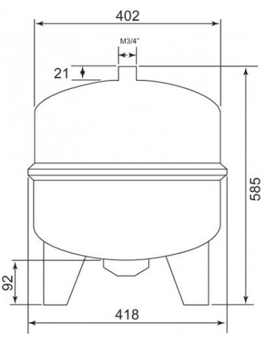 Vase d'expansion cylindrique à membrane sur pieds 50 litres 25-50