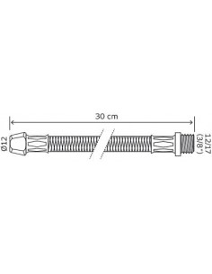 Flexible à 1 raccord mâle et 1 raccord bicône pour tube cuivre 300 Cu12M3 8" 2985-10 2