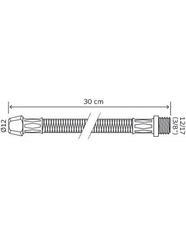 Flexible à 1 raccord mâle et 1 raccord bicône pour tube cuivre 300 Cu12M3 8" 2985-10