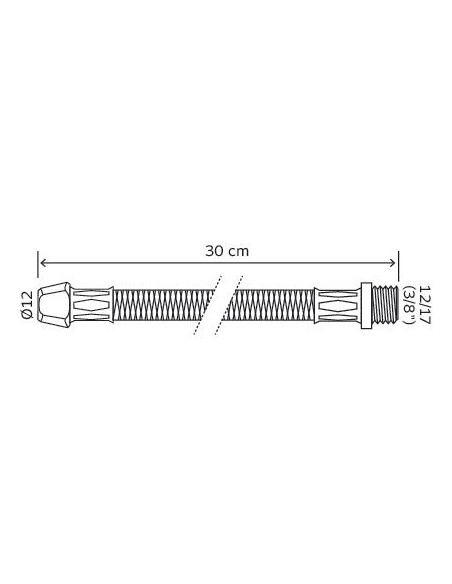 Flexible à 1 raccord mâle et 1 raccord bicône pour tube cuivre 300 Cu12M3 8" 2985-10