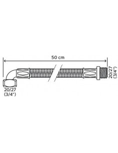Flexible à 1 écrou mâle et 1 raccord coudé écrou tournant 500 M3 4"F3 4" 2985-28 2