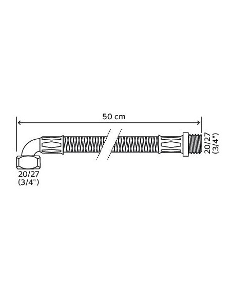 Flexible à 1 écrou mâle et 1 raccord coudé écrou tournant 500 M3 4"F3 4" 2985-28