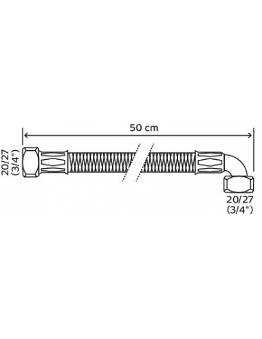 Flexible à 1 écrou tournant et 1 raccord coudé écrou tournant 500 F3 4"F3 4" 2985-65