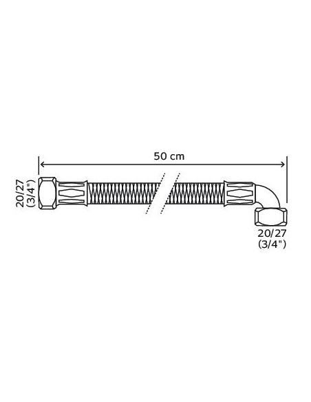 Flexible à 1 écrou tournant et 1 raccord coudé écrou tournant 500 F3 4"F3 4" 2985-65