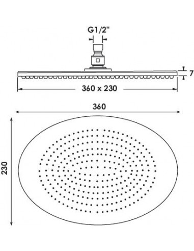 Douche de téte Ovale 360x230 Ultra plat 3030C