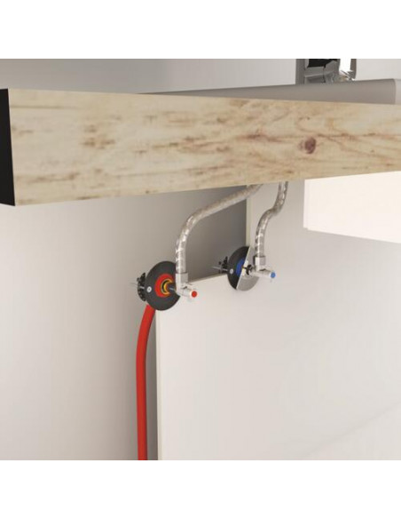 Module de fixation de robinetterie Lavabo sous Evier FIXOPLAC pour P.E.R - plaque standard ou hydrofuge diam 16 M3 8" 303510106