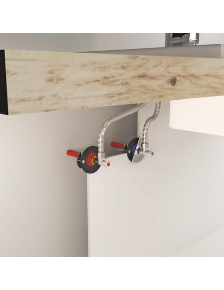 Module de fixation de robinetterie Lavabo sous Evier FIXOPLAC pour P.E.R - plaque standard ou hydrofuge diam 12 M3 8" 303510107