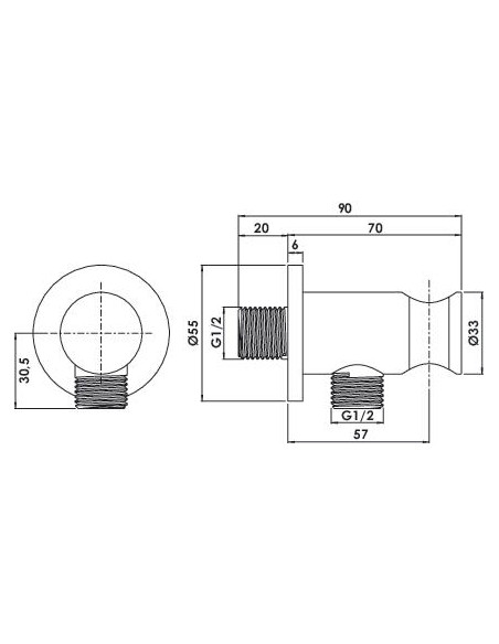 Raccord flexible avec Support douchette 3052
