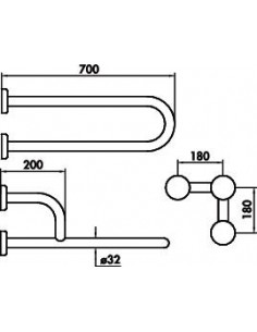 BARRE PORTE SERVIETTE 700MM EPOXY BLC 3345 2