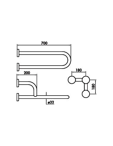 BARRE PORTE SERVIETTE 700MM EPOXY BLC 3345