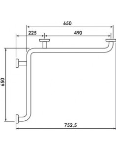 BARRE D'ANGLE 650X650MM EPOXY BLANC 3347 2