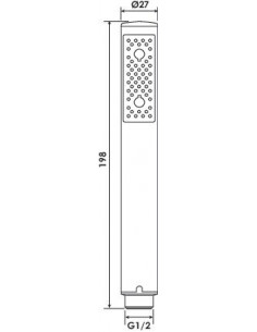 Douchette minimaliste anticalcaire monojet laiton ø27mm Chrome 3352 2
