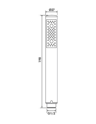 Douchette minimaliste anticalcaire monojet laiton ø27mm Chrome 3352
