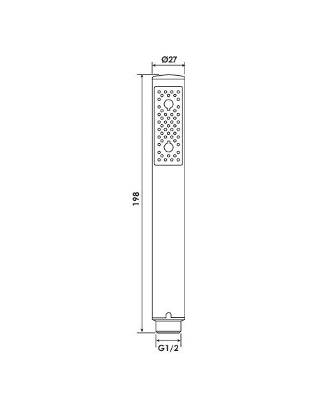 Douchette minimaliste anticalcaire monojet laiton ø27mm Chrome 3352