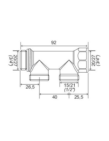 Collecteur de distribution laiton EASYLOCK Nu 2 Sorties 3 4" 4015-02-20