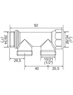 Collecteur de distribution laiton EASYLOCK Nu 2 Sorties 1" 4015-02-26 2