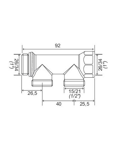 Collecteur de distribution laiton EASYLOCK Nu 2 Sorties 1" 4015-02-26