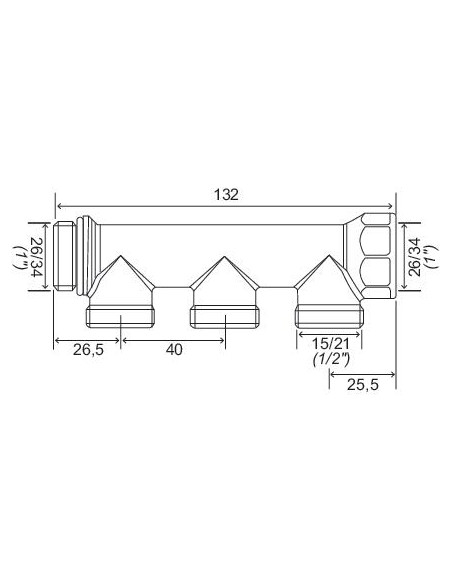 Collecteur de distribution laiton EASYLOCK Nu 3 Sorties 1" 4015-03-26