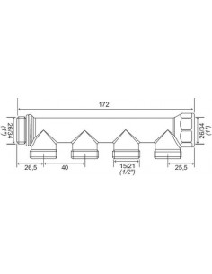 Collecteur de distribution laiton EASYLOCK Nu 4 Sorties 1" 4015-04-26 2