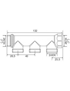Collecteur de distribution laiton EASYLOCK Nu 3 Sorties 1" 4020-03-26 2