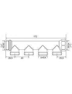 Collecteur de distribution laiton EASYLOCK Nu 4 Sorties 1" 4020-04-26 2