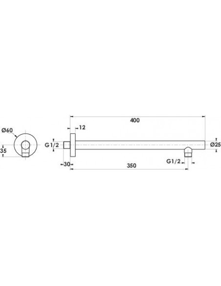 bras de douche 350 mm 44003