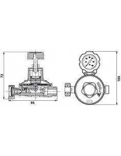 MANO-DETENDEUR B.P. PROPANE 4KG H 44450 2