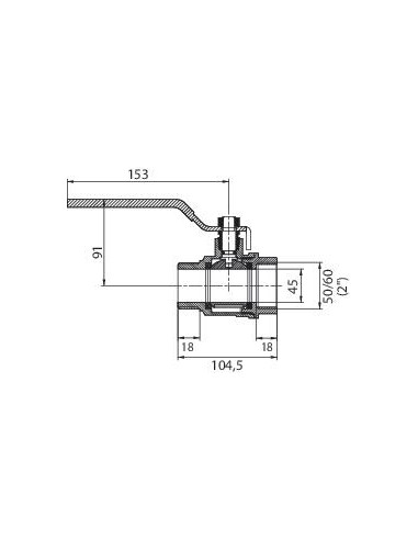Vanne à sphère mâle femelle V470 Poignée Plate MF2" 470-50MF
