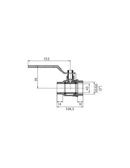 Vanne à sphère mâle femelle V470 Poignée Plate MF2" 470-50MF