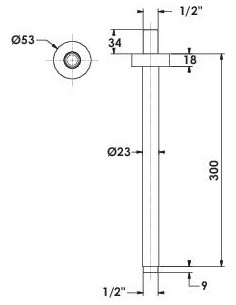 Bras de Douche Rond vertical 300 mm Chro 47303 2