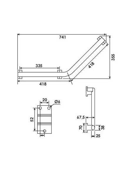 BARRE APPUI 135 418X418 ANTHRACITE ARSIS 504013031